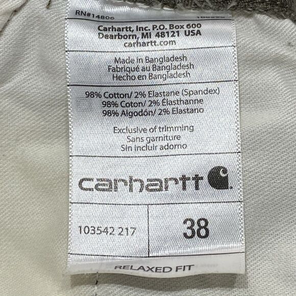 Carhartt Rugged Flex Relaxed Fit Canvas Cargo Work Short Size 38x10 Tarmac Green - Picture 7 of 8